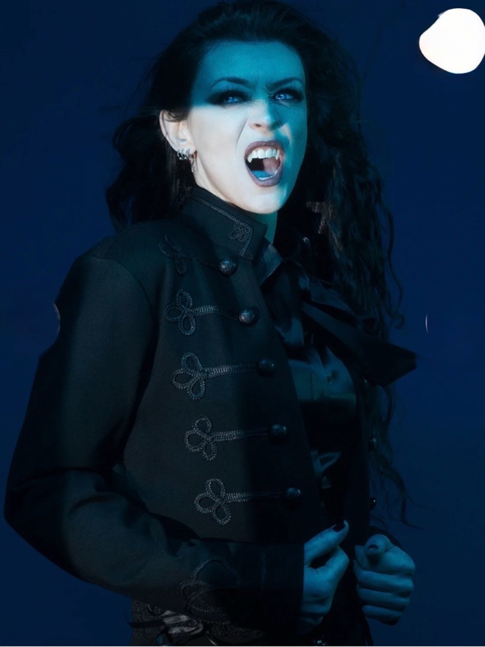 Women's Black Military-Style Cropped Blazer